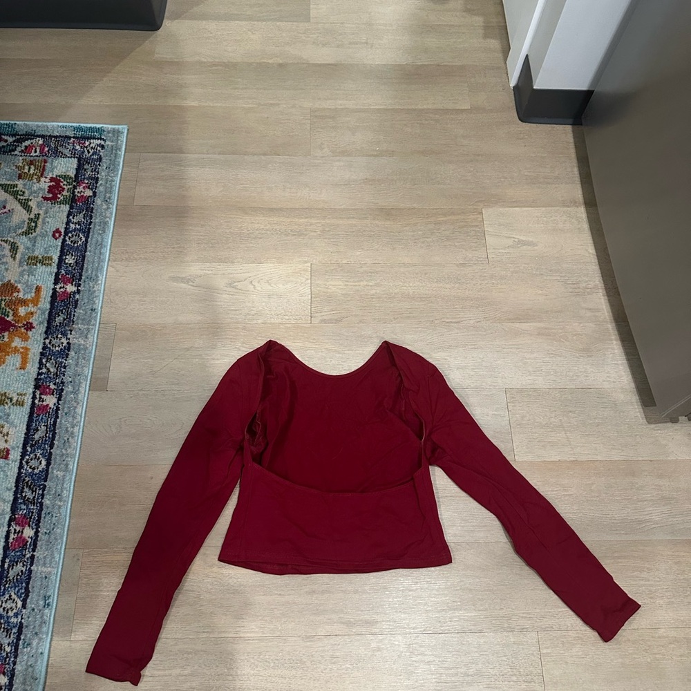 Edikted Deep Red Long Sleeve Top - Picture 2 of 2